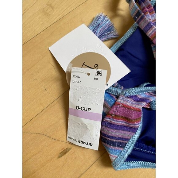 BECCA "South Coast" Halter Bikini Top Womens Sz Dcup BNWT Metallic - Picture 3 of 6